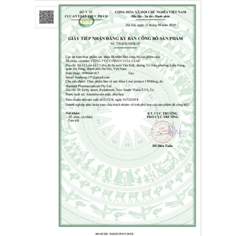 Viên Uống Thải Độc Gan Vita Leaf Liver Protect 15000Mg – Bảo Vệ Tế Bào Gan, Hỗ Trợ Giải Độc Gan