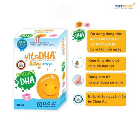 KHUYẾN MẠI Mua 2 Tặng 1 Hộp VitaDHA Baby Drops (HSD T10/2026) – Bổ sung DHA và Vitamin D3 Cho Bé