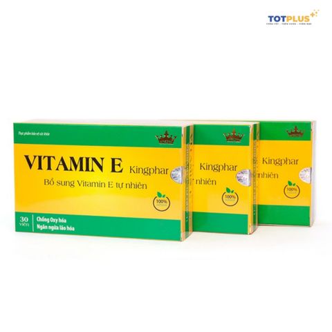 Viên Uống Vitamin E Kingphar - Hỗ Trợ Tăng Cường Chống Oxy Hóa, Hỗ Trợ Làm Đẹp Da - Hộp 30 viên