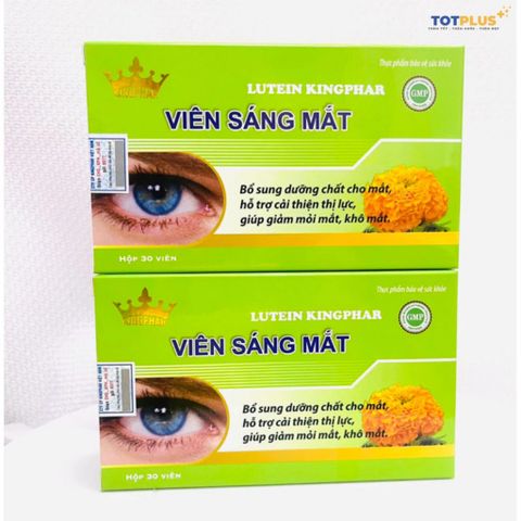 Viên Sáng Mắt Lutein Kingphar – Hỗ Trợ Giảm Mỏi Mắt, Khô Mắt, Cải Thiện Thị Lực - Hộp 30 Viên
