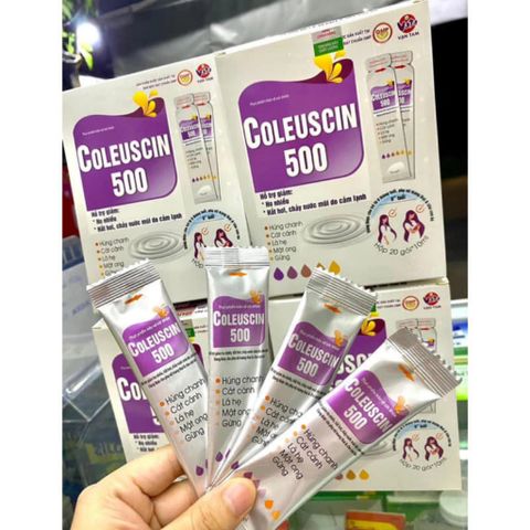 Siro Ho COLEUSCIN 500 – Giảm Ho, Tiêu Đờm, An Toàn Cho Trẻ Sơ Sinh Và Phụ Nữ Mang Thai - Hộp 30 gói
