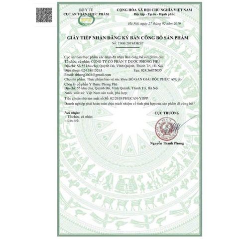 Viên Uống Bổ Gan Giải Độc Phúc An – Hỗ Trợ Tăng Cường Chức Năng Gan, Giảm Men Gan, Thanh Lọc Cơ Thể (Hộp 60 Viên)