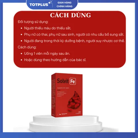 Sắt Solvit Fe – Sắt Bisglycinate Chelate Albion Hấp Thu Cao, Hỗ Trợ Tạo Máu, Giảm Nguy Cơ Thiếu Máu