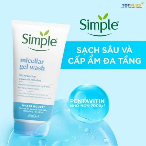 Bộ đôi sữa rửa mặt Simple 150ml và nước tẩy trang Simple 200ml