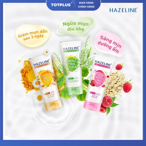 Gel Rửa Mặt Hazeline 100g - 40g - Da Sạch Sáng, Mịn Màng, Khỏe Khoắn - Chính hãng Unilever