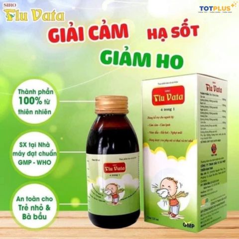 Siro Flu Vata - Hỗ trợ giúp giảm các biểu hiện ho khan, ho có đờm - Hộp 1 lọ 125ml