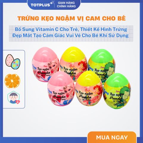 Combo 5 - 10 Quả Trứng Kẹo Ngậm Panda Vị Cam – Kẹo Trứng Đồ Chơi Cho Bé, Kẹo Ngậm Trái Cây Hấp Dẫn