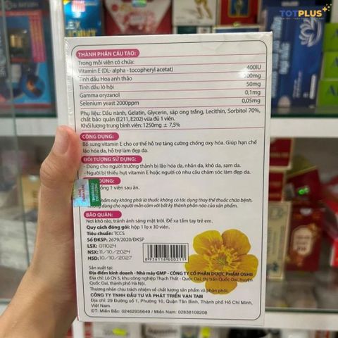 Viên Uống Vitamin E Đỏ Oskin – Hỗ Trợ Chống Oxy Hóa, Làm Đẹp Da, Giảm Lão Hóa Da Từ Bên Trong