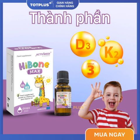 Vitamin D3,K2 Cho Trẻ Hi Bone Max – Tối Ưu Hấp Thu Canxi, Hỗ Trợ Phát Triển Xương, Răng Cho Trẻ