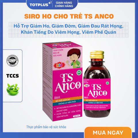 Siro Ho Cho Bé TS Anco – Hỗ Trợ Giảm Ho, Giảm Đờm, Hỗ Trợ Bảo Vệ Hô Hấp Cho Bé - 200ml