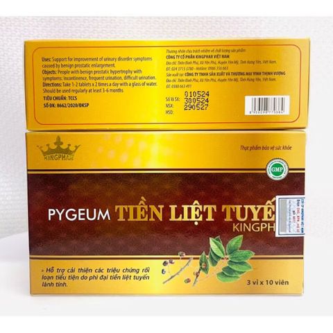 Pygeum Tiền Liệt Tuyến Kingphar – Hỗ Trợ Cải Thiện Tiểu Đêm, Tiểu Khó Do Phì Đại Tiền Liệt Tuyến