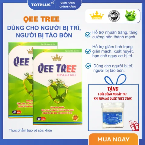 Combo 2 Hộp Qee Tree Kingphar Hỗ Trợ Trĩ, Táo Bón, Chảy Máu – Giảm Đau Rát Hậu Môn Hiệu Quả