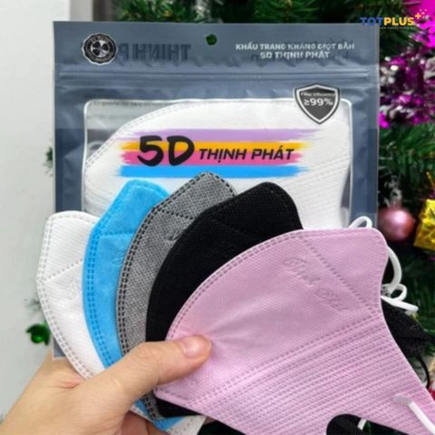 50 chiếc Khẩu trang 5D Thịnh Phát 3 Lớp Kháng Khuẩn, Mềm Nhẹ, Thoáng Khí