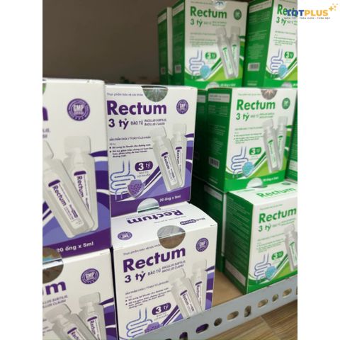 Men vi sinh Rectum 3 Tỷ Bào Tử Lợi Khuẩn – Hỗ Trợ Giảm Rối Loạn Tiêu Hóa, Phân Sống Do Loạn Khuẩn đường ruột - Hộp 20 Ống