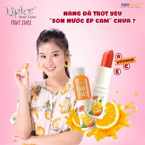 Son dưỡng môi có màu LipIce Fruit Juice - giúp làn môi của bạn mềm mại và tươi tắn - Thỏi son 4g