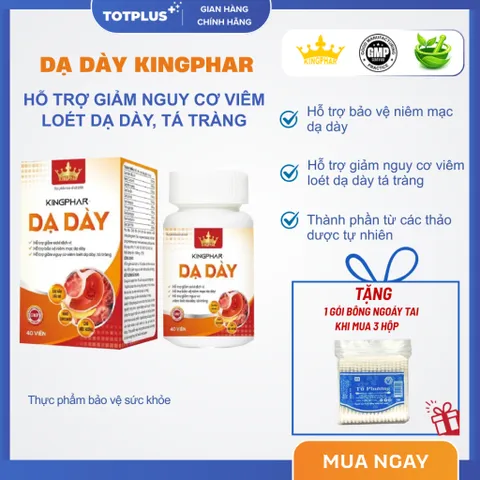 Dạ Dày Kingphar  – Hỗ Trợ Giảm Acid Dịch Vị, Bảo Vệ Niêm Mạc Dạ Dày - Hộp 40 Viên