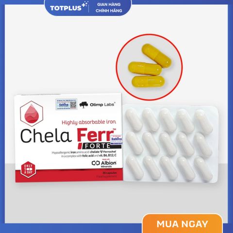Sắt Chela Ferr Forte - Bổ Sung Sắt Ferrochel Dễ Hấp Thu Và Axit Folic Cho Bà Bầu, Sau Sinh