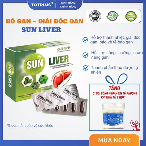 Sun Liver – Hỗ Trợ Bổ Gan, Giải Độc Gan,Thanh Nhiệt, Tăng Cường Chức Năng Gan - Hộp 60 Viên