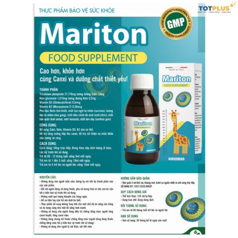 Canxi Mariton – Bổ Sung Canxi, D3K2, Hỗ Trợ Trẻ Tăng Chiều Cao - nhập khẩu Italia