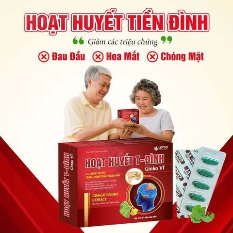 Hoạt Huyết T-Đình Ginko VT Letco – Hỗ Trợ Hoạt Huyết, Tăng Cường Tuần Hoàn Não - Hộp 60 viên