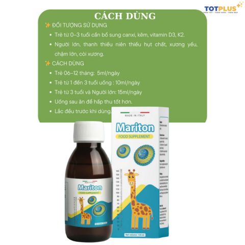 Canxi Mariton – Bổ Sung Canxi, D3K2, Hỗ Trợ Trẻ Tăng Chiều Cao - nhập khẩu Italia