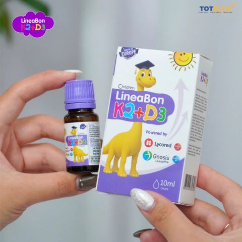 LineaBon D3K2 Cho Trẻ Em – Hỗ Trợ Hấp Thu Canxi, Hỗ Trợ Phát Triển Xương Và Chiều Cao (Nhập Khẩu Châu Âu)