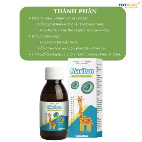 Canxi Mariton – Bổ Sung Canxi, D3K2, Hỗ Trợ Trẻ Tăng Chiều Cao - nhập khẩu Italia