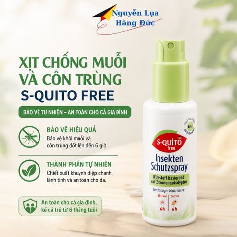 Xịt chống muỗi và côn trùng đốt Squito bảo vệ an toàn cho gia đình bàn 100ml