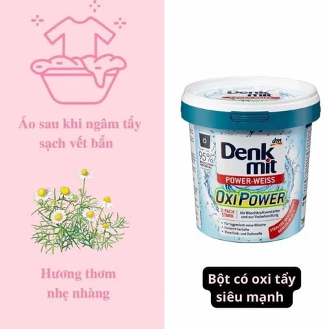 Bột tẩy trắng quần áo Denkmit, làm sạch vết ố,không ăn mòn vải,không độc hại