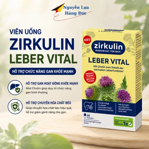 Viên uống  Bổ Gan Zirkulin Leber Vital Mariendistel Dragees gan nhiễm mỡ, men gan cao, hộp 60 viên