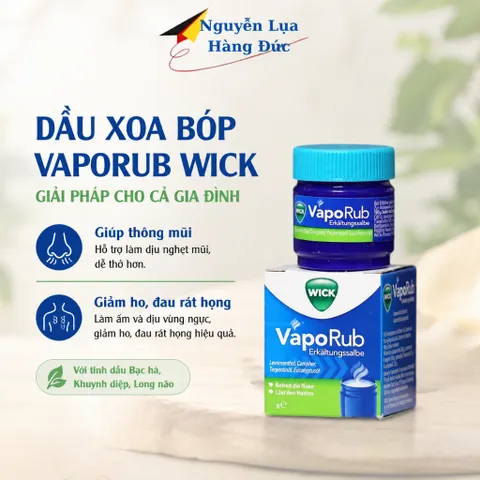 Dầu bôi ấm ngực Wick 50g,chống cảm lạnh, cảm gió, nghẹt mũi, thông mũi và giảm ho cho trẻ em và cả người lớn, người già