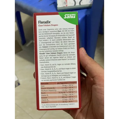 Viên sắt Floradix bổ máu thành phần thảo giúp dễ tiêu hóa, bổ sung vitaminB2, B6, B12