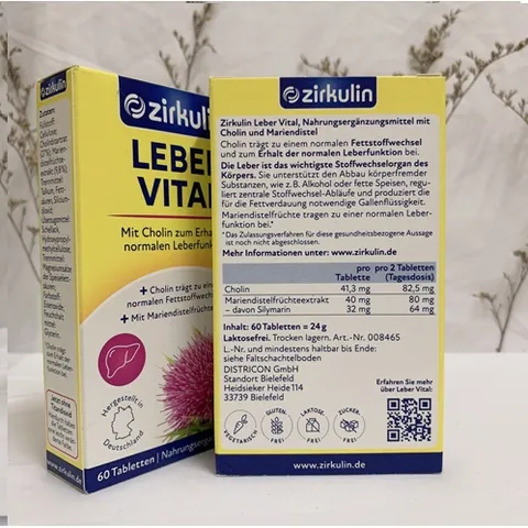 Viên uống  Bổ Gan Zirkulin Leber Vital Mariendistel Dragees gan nhiễm mỡ, men gan cao, hộp 60 viên