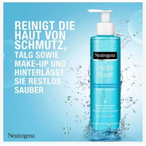 Gel rửa mặt NEUTROGENA HYDRO BOOST làm sạch bụi bẩn,giữ ẩm da, dùng cho mọi loại da