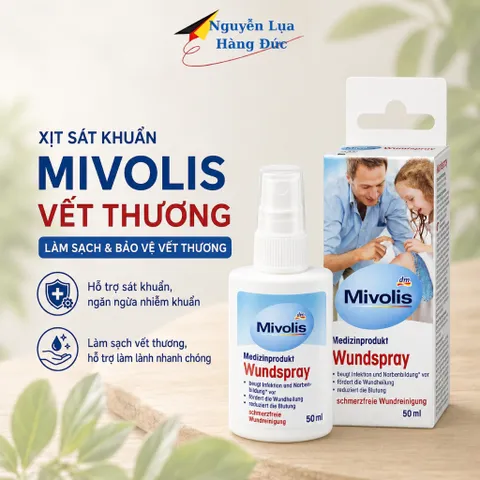 Xịt cầm máu và khử trùng vết thương Mivolis, chai 50ml
