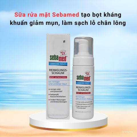 Sữa rửa mặt SEBAMED tạo bọt, kháng khuẩn, làm sạch lỗ chân lông, dùng cho mọi loại da