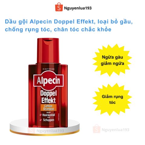 Dầu gội Alpecin Doppel Effekt, loại bỏ gầu, chống rụng tóc, chai 200ml hàng Đức