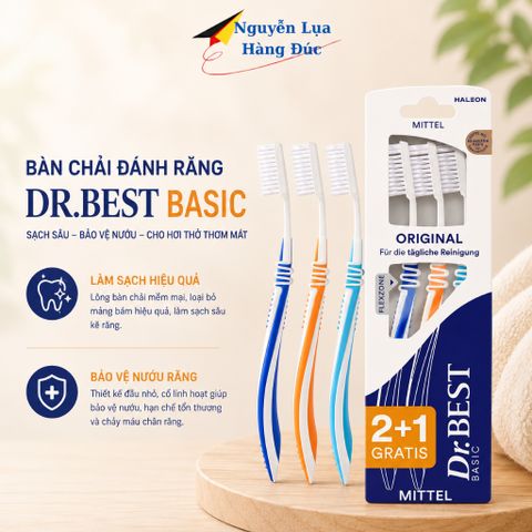 Set bàn chài DR.BEST ORIGINAL hộp 3 chiếc tiện lợi