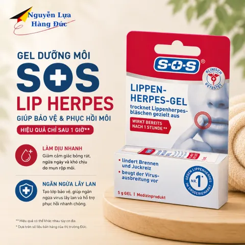 Gel SOS Lippen herpes chữa tróc mép,  làm giảm đau, ngứa, lan vết loét một cách nhanh chóng