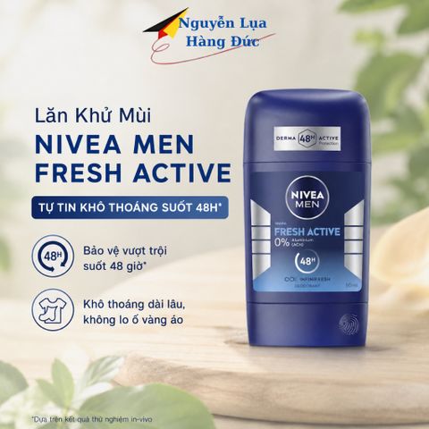 Sáp khử mùi Nivea Men điều tiết giảm mồ hôi, không ố vàng áo, không mùi