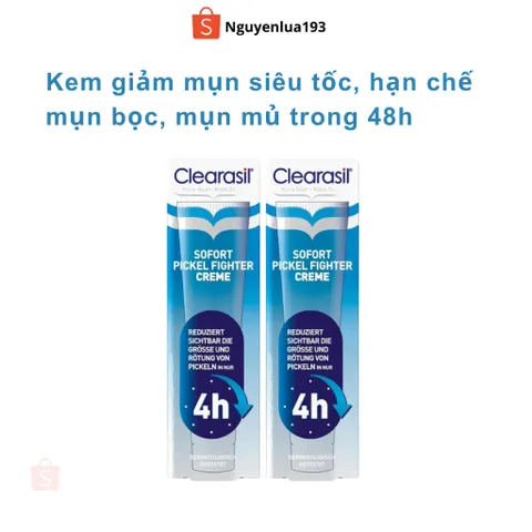 Kem giảm mụn siêu tốc Clearasil Sofort ngăn ngừa, kiểm soát mụn, giúp da luôn khô thoáng, tuýp 15ml