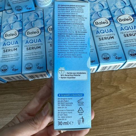 Serum cấp ẩm chuyển sâu BALEA AQUA, giúp mờ nhăn, da mịn màng