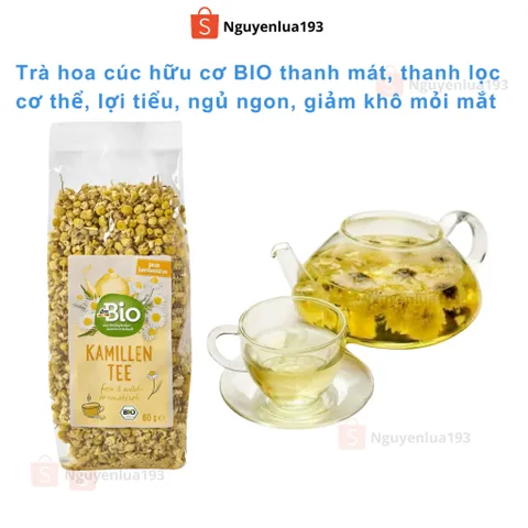Trà hoa cúc hữu cơ BIO thanh mát, thanh lọc cơ thể, lợi tiểu, ngủ ngon, giảm khô mỏi mắt, gói 60g