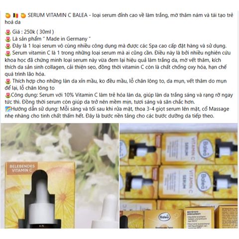 Serum BALEA Vitamin C giúp trắng da, giảm thâm