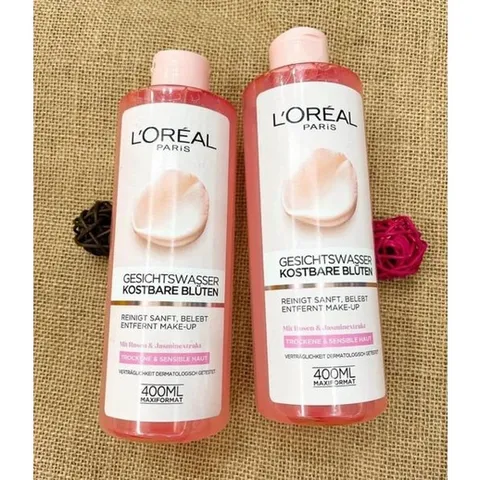 Nước hoa hồng Loreal Gesichtswasser Kostbare Bluten chiết xuất từ hoa hồng và hoa nhài cho làn da mịn màng