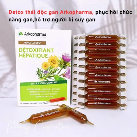 Detox thải độc gan Arkopharma, hộp 20 ống