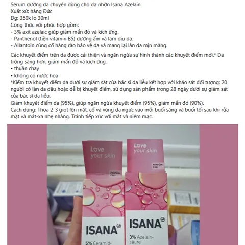 Serum dưỡng da ISANA, cân bằng độ ẩm, sắc tố da, chai 30ml