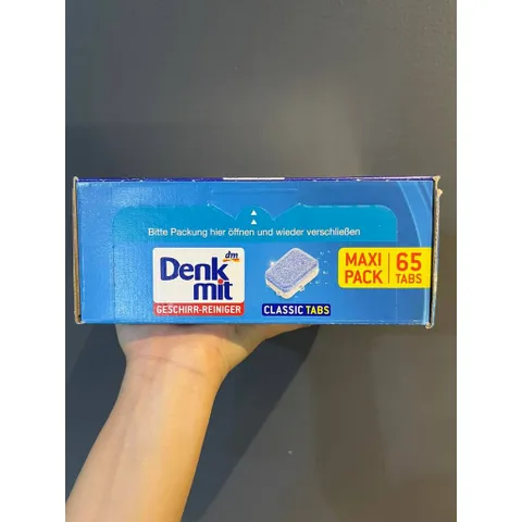Viên rửa bát Denkmit làm sạch, sáng bóng khử khuẩn bát đĩa, hộp 65 viên mẫu mới về