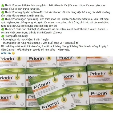 Priorin kapseln tốt cho tóc, chân tóc khỏe mạnh, người hói tóc, hộp 120 viên