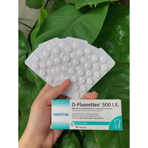 Vitamin D3 kết hợp với Fluor giúp tăng cường hấp thụ canxi cho bé, hộp 90 viên